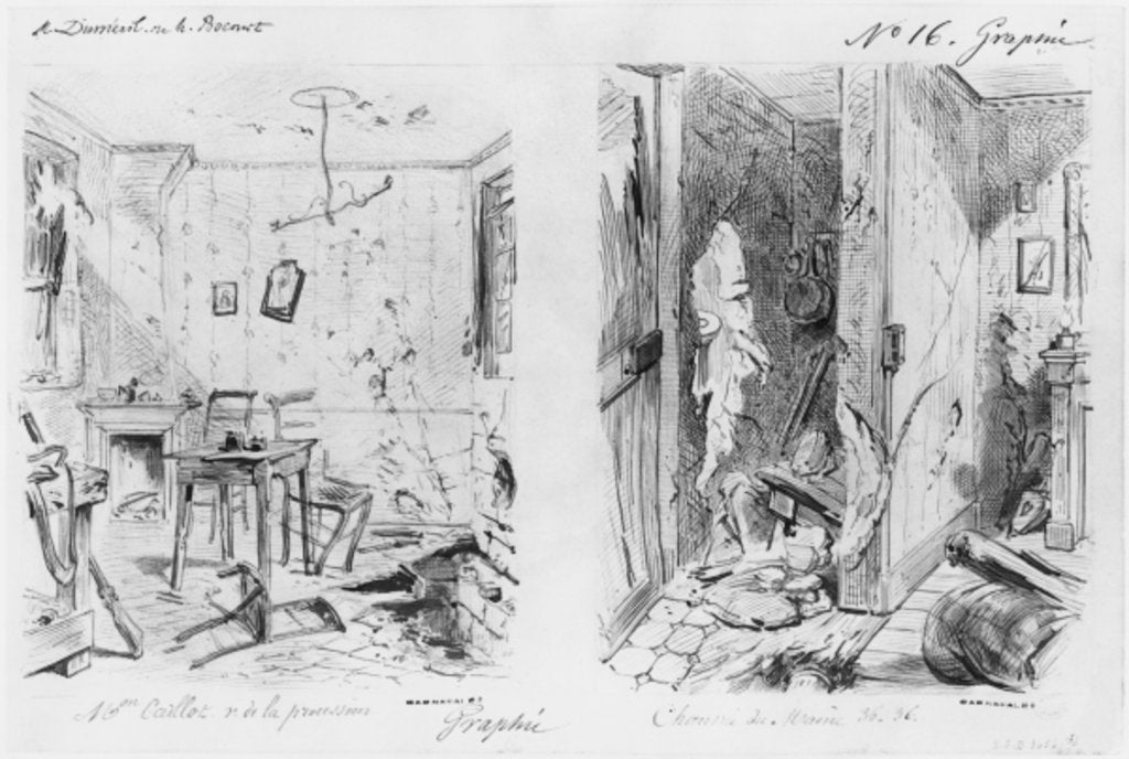 Detail of Album of the Siege of Paris, Maison Caillot rue de la Procession, Chaussee du Maine by Gustave Dore