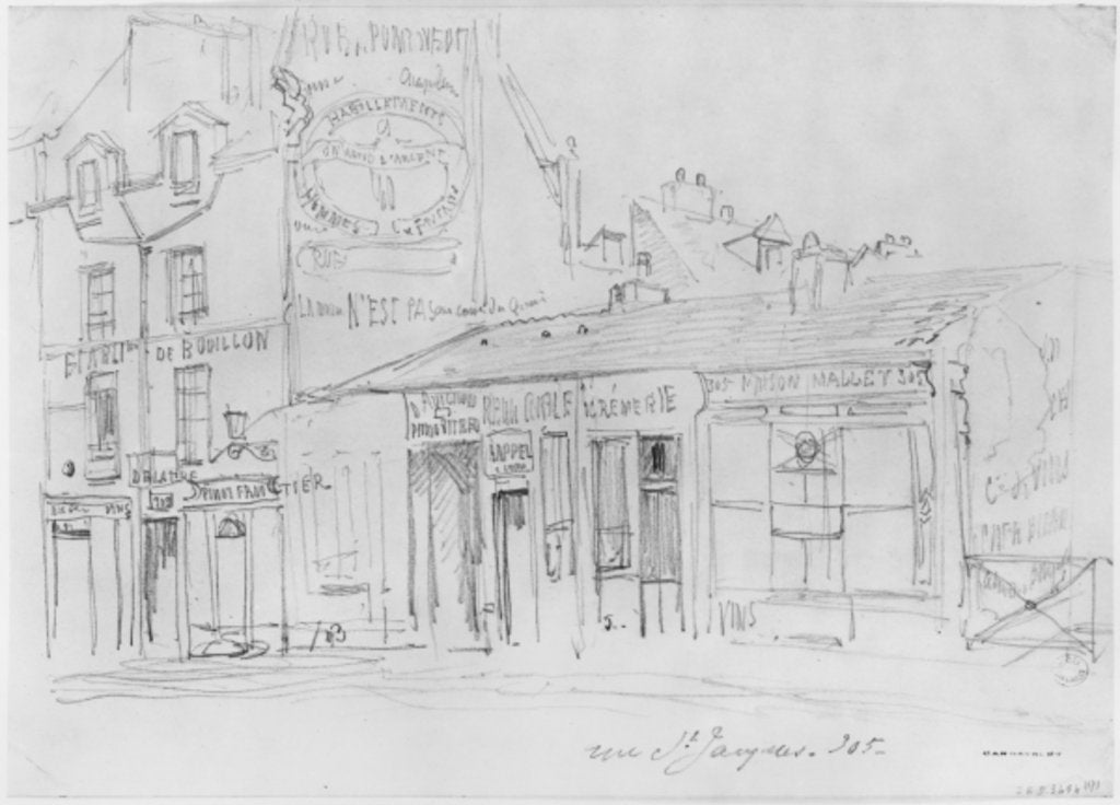 Detail of Album of the Siege of Paris, Rue Saint-Jacques by Gustave Dore