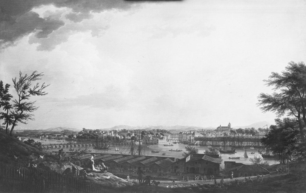 Detail of View of Bayonne seen from halfway down the citadel, 1761 by Claude Joseph Vernet
