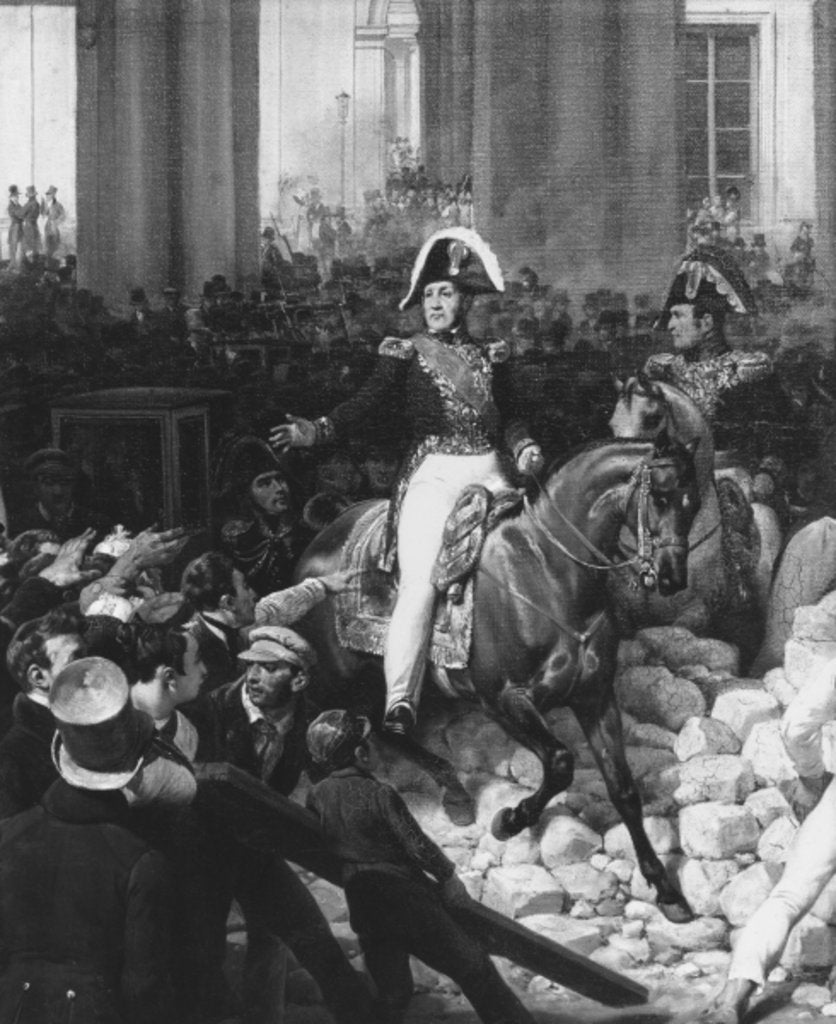 Detail of The Duke of Orleans Leaves the Palais-Royal and Goes to the Hotel de Ville on 31st July 1830, 1832 by Antoine Charles Horace Vernet