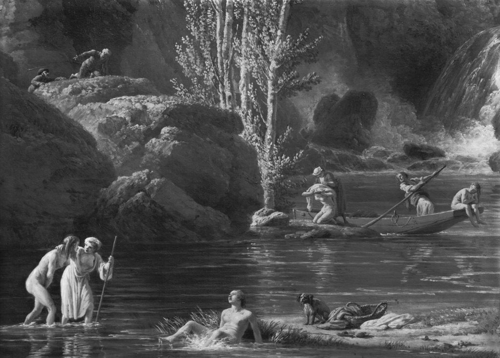 Detail of Morning, The Bathers, left hand side detail, 1772 by Claude Joseph Vernet