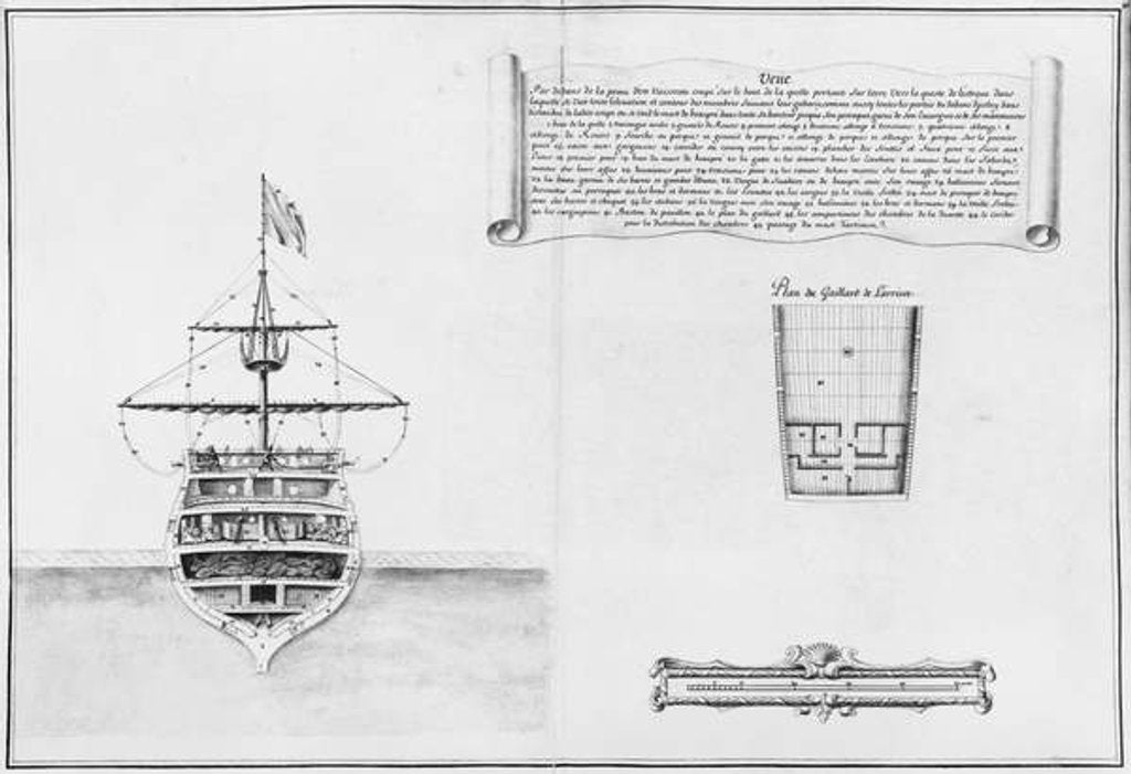 Detail of nner prow of a vessel by French School