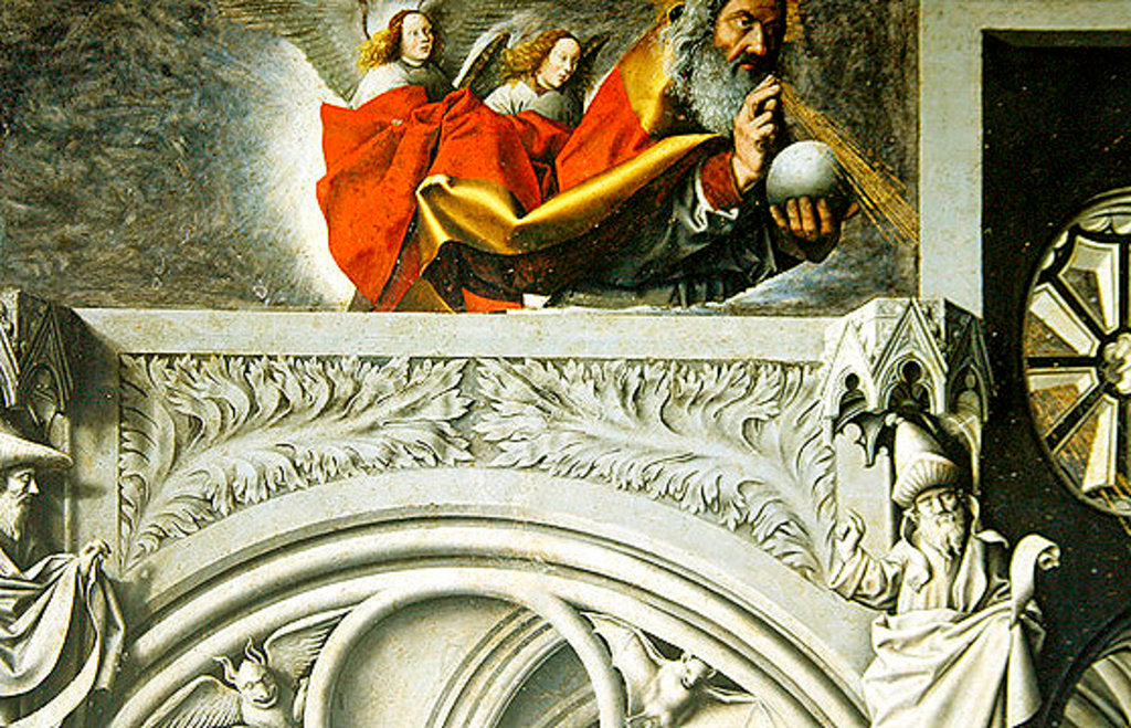 Detail of God the Father in Heaven sending out his Son to the Virgin Mary, c.1445 by Master of the Aix Annunciation