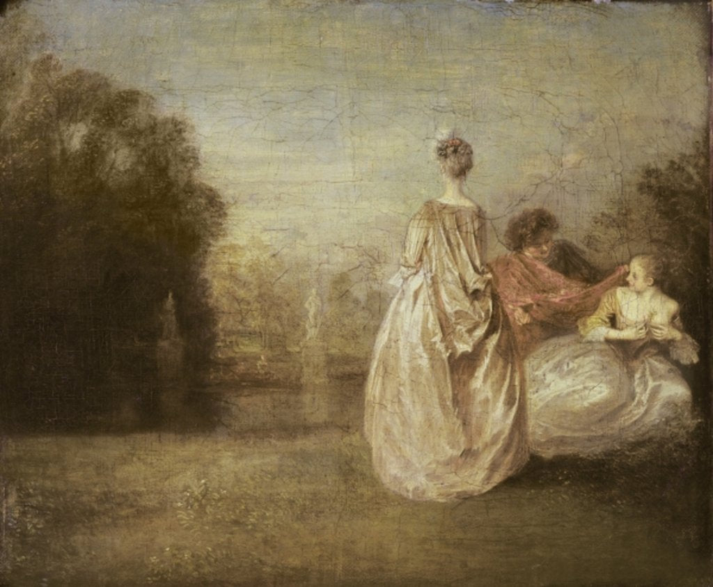 Detail of The Two Cousins, 1716-20 by Jean Antoine Watteau