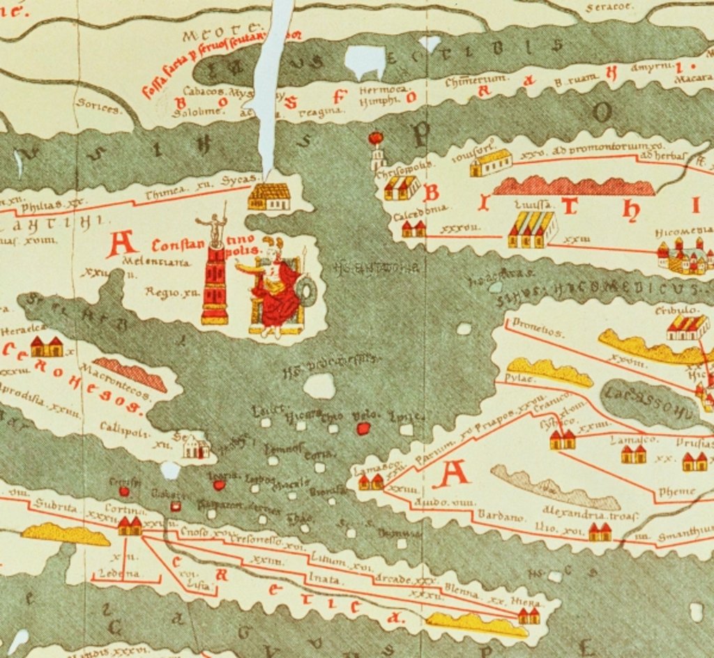 Detail of Detail of Constantinople from the Peutinger map copy by Anonymous