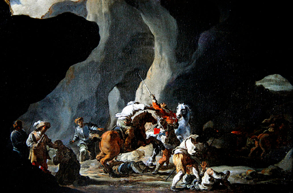 Detail of Attack of the Travellers, c.1634-37 by Sebastien Bourdon