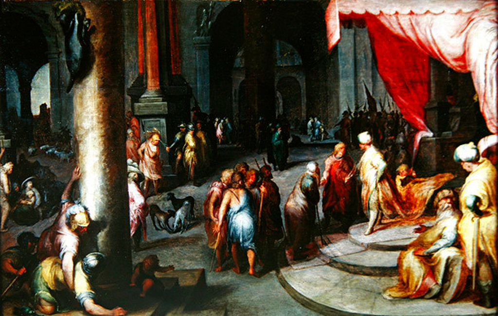 Detail of Joseph Presents his Father and Brothers to the Pharaoh, c.1590 by Jan Harmensz Muller