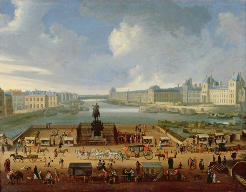 Detail of The Seine, the Louvre and the College of the Four Nations seen from Pont Neuf, c.1665-70 by French School