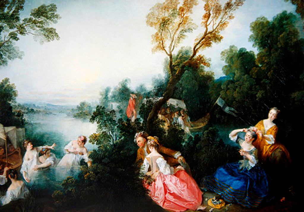Detail of The Pleasures of Bathing by Nicolas Lancret