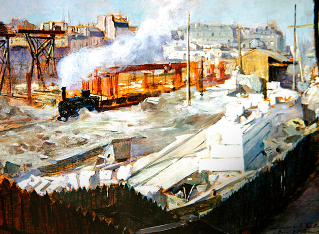 Detail of Construction of the new Orleans station, Quai d'Orsay, 1899 by Victor Marec