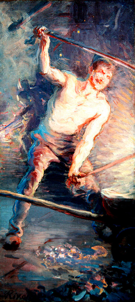 Detail of The Fire, 1889 by Jean-Andre Rixens