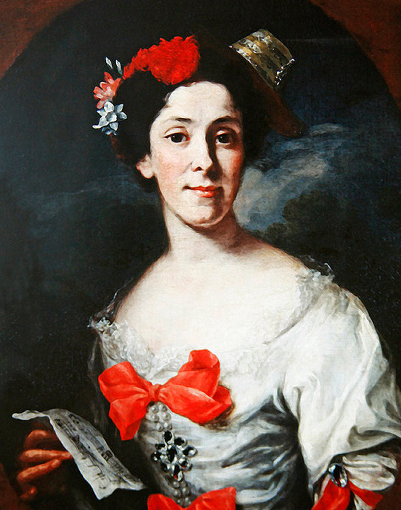 Detail of Portrait of a Woman, or The Music, c.1750-65 by Giuseppe Bonito