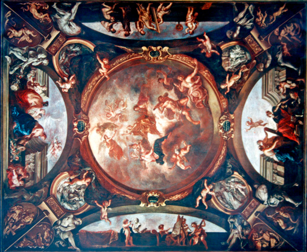 Detail of Justice Ensures Peace and Protects the Arts, study for the ceiling of the Second Chamber of Petitions of the Parliament of Paris, 1688 by Bon de Boulogne