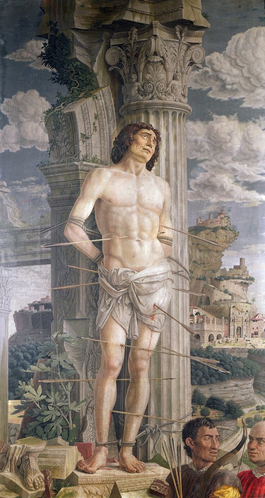 Detail of St. Sebastian, 1481 by Andrea Mantegna