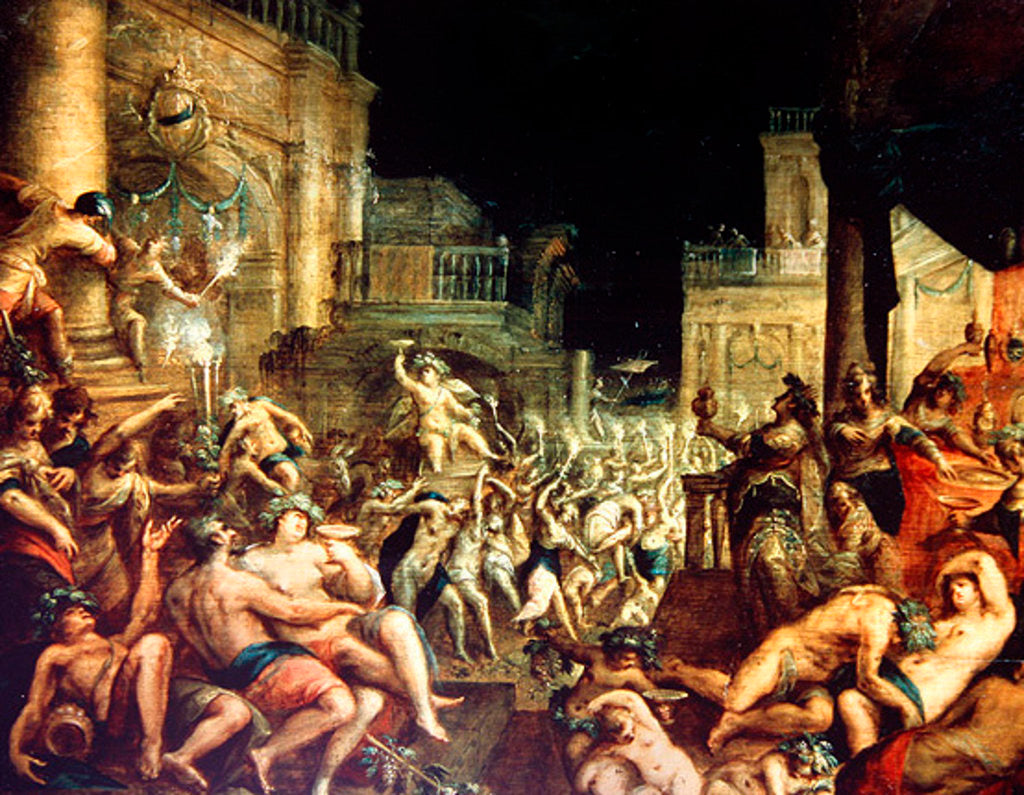 Detail of Bacchus in the Court of Midas by Dirk Valkenburg