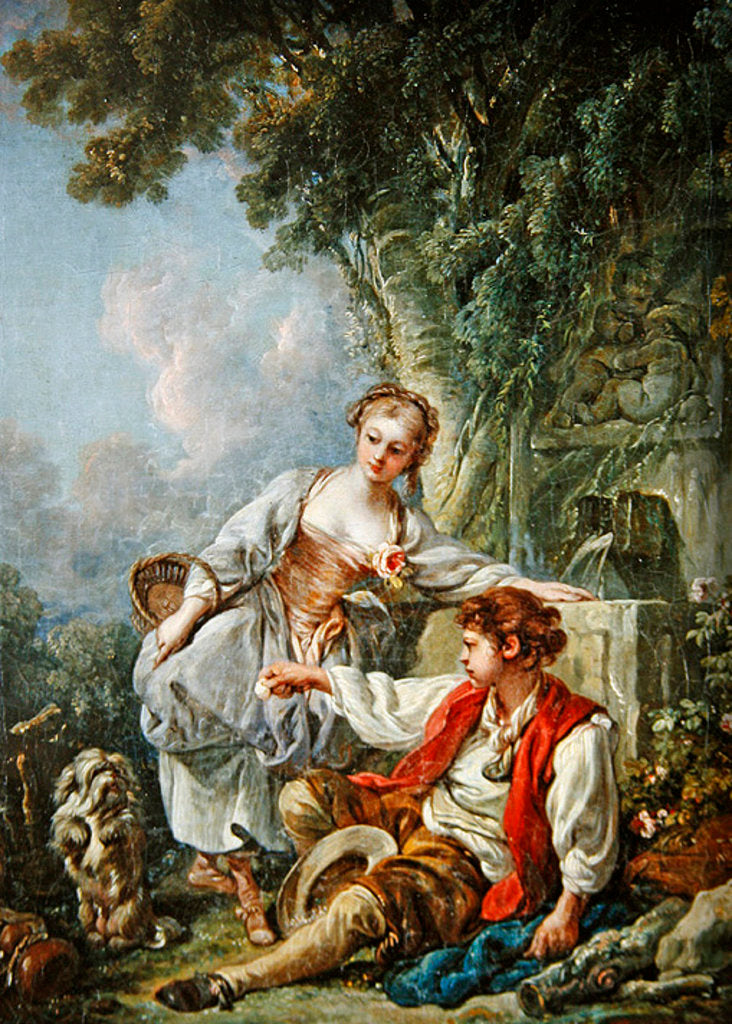 Detail of Obedience Rewarded, or The Education of a Dog, 1768 by Francois Boucher