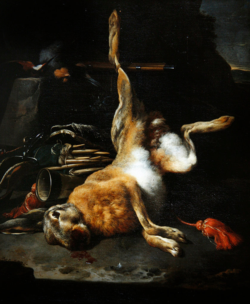 Detail of Hare by Melchior de Hondecoeter