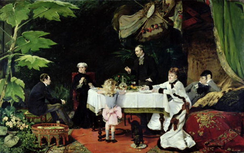 Detail of The Luncheon in the Conservatory, 1877 by Louise Abbema