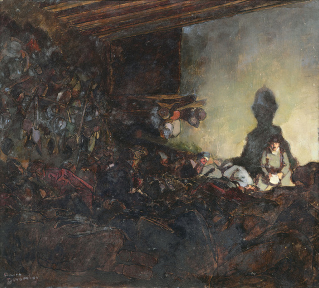 Detail of The Billet, left-hand panel of the triptych 'Remembering the Dead', c.1918 by Andre Devambez