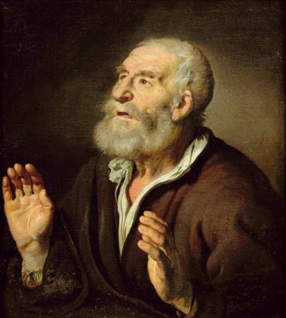 Detail of Portrait of an old man by French School
