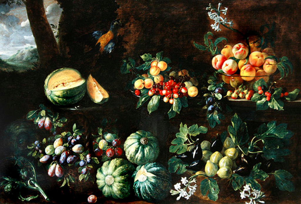 Detail of Fruits by Giovanni Brugnoli or Bagnoli