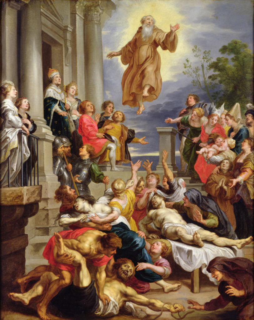 Detail of St. Francis of Paola appearing before the sick by Abraham Jansz. van Diepenbeeck