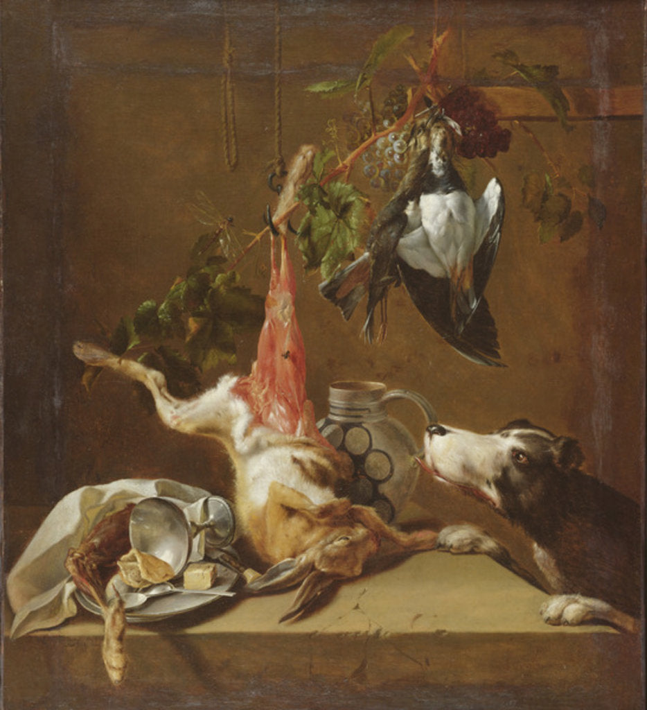 Detail of Hunting dog and game by Christoffel Puytlinck