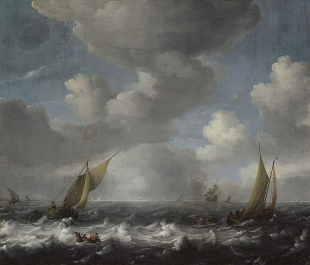 Detail of Seascape by Hendrick van de Sande Bakhuyzen