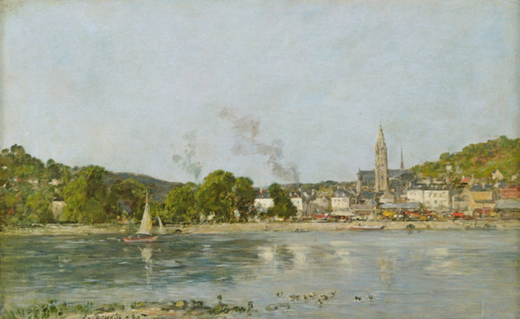 Detail of The Seine at Caudebec-en-Caux, 1889 by Eugene Louis Boudin
