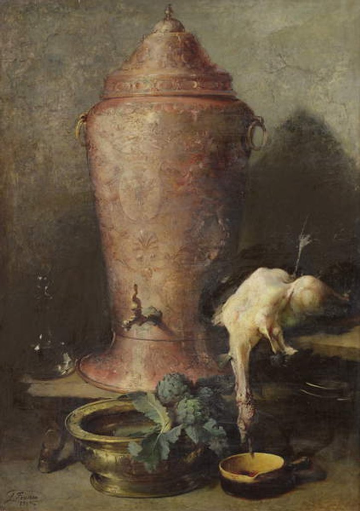 Detail of Still life with fountain, 1894 by Guillaume Romain Fouace