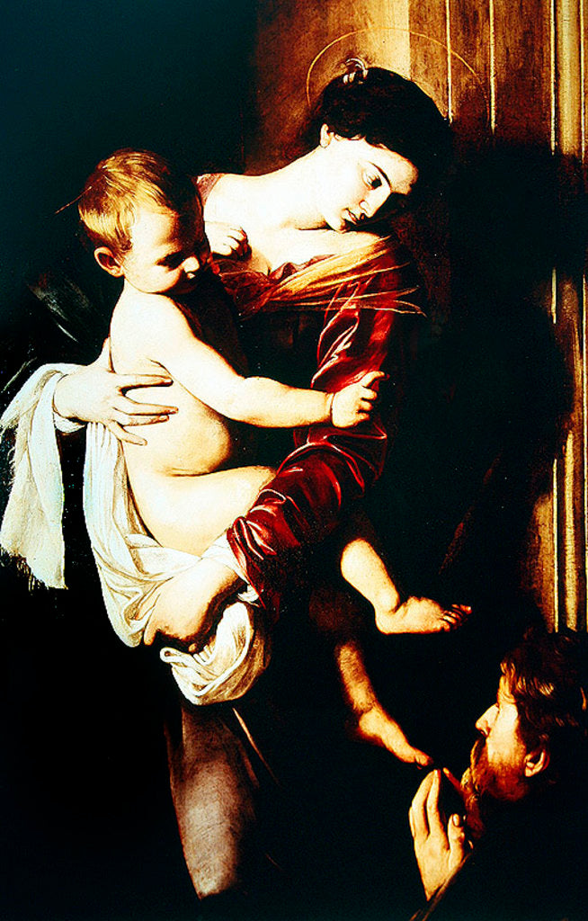 Detail of Detail of Madonna of the Pilgrims, c.1603-05 by Michelangelo Merisi da Caravaggio