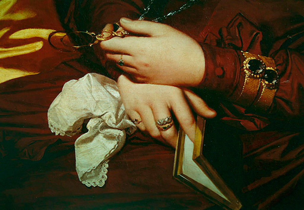 Detail of Portrait of Madame Marcotte, detail of her hands, 1826 by Jean Auguste Dominique Ingres