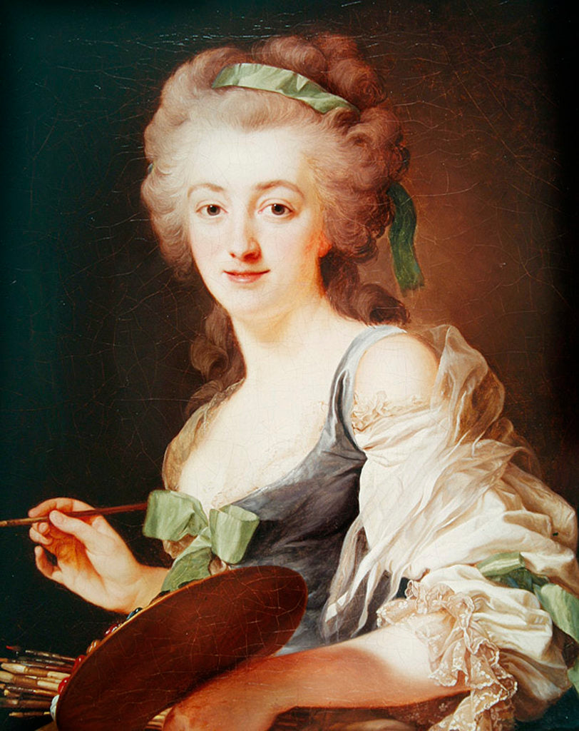 Detail of Portrait of Anne Vallayer-Coster, 1783 by Alexander Roslin