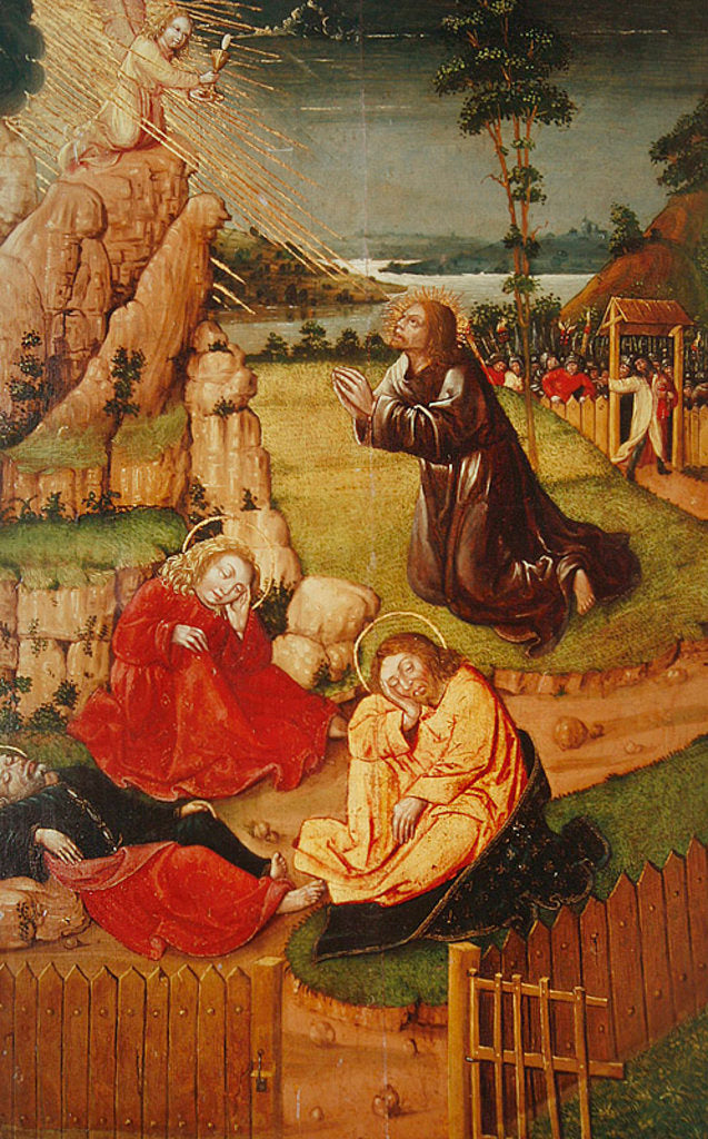 Detail of Jesus in the Garden of Olives, from Scenes from the Life of Christ by Anton Henkel