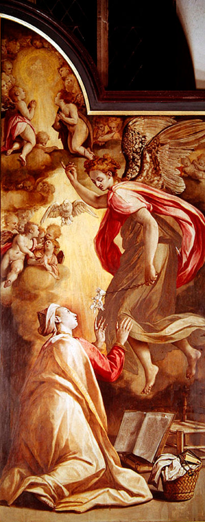 Detail of The Annunciation by Anthonie Blocklandt