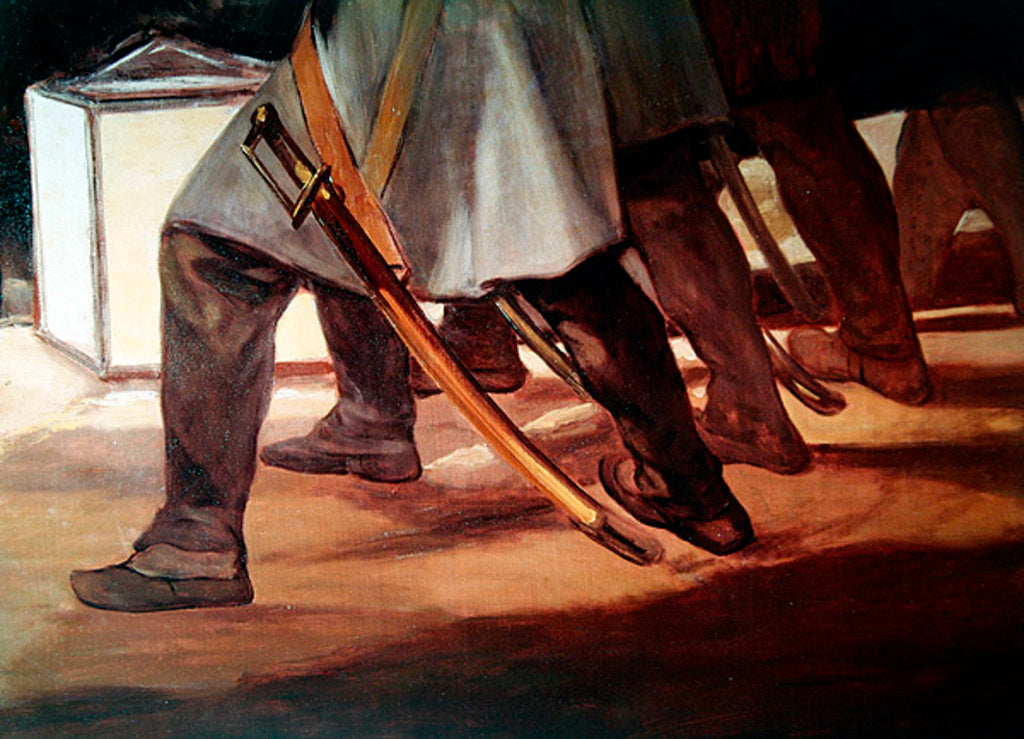 Detail of Execution of the Defenders of Madrid, 3rd May 1808, detail of soldiers' feet, 1814 by Francisco Jose de Goya y Lucientes