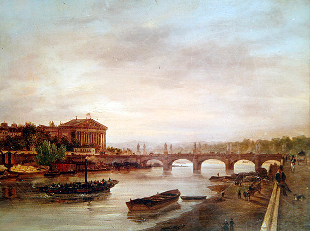 Detail of The Boat of St. Cloud before the Concorde in 1826 by Giuseppe Canella