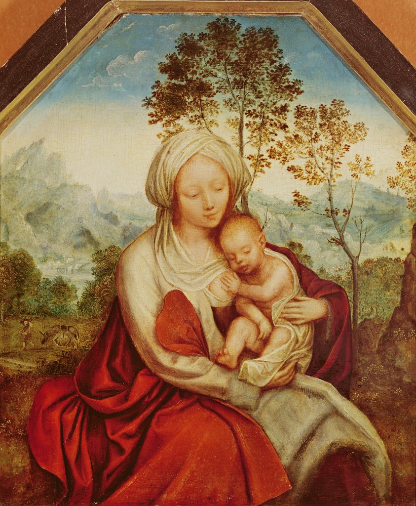Detail of Virgin and Child by Quentin Massys or Metsys