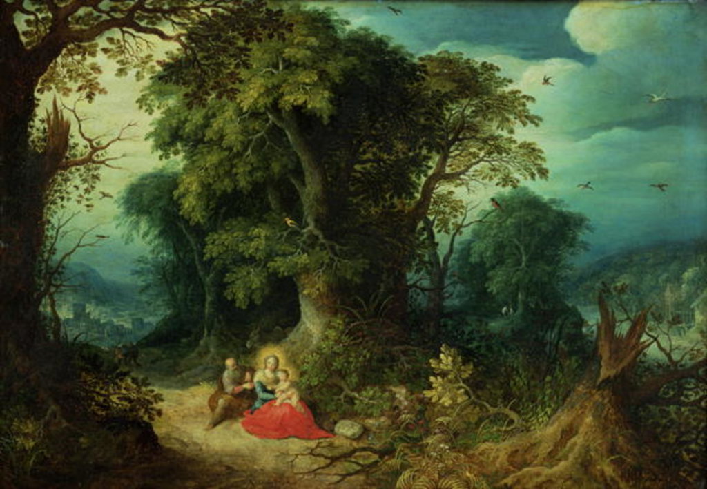 Detail of The Rest on the Flight into Egypt by Abraham Govaerts