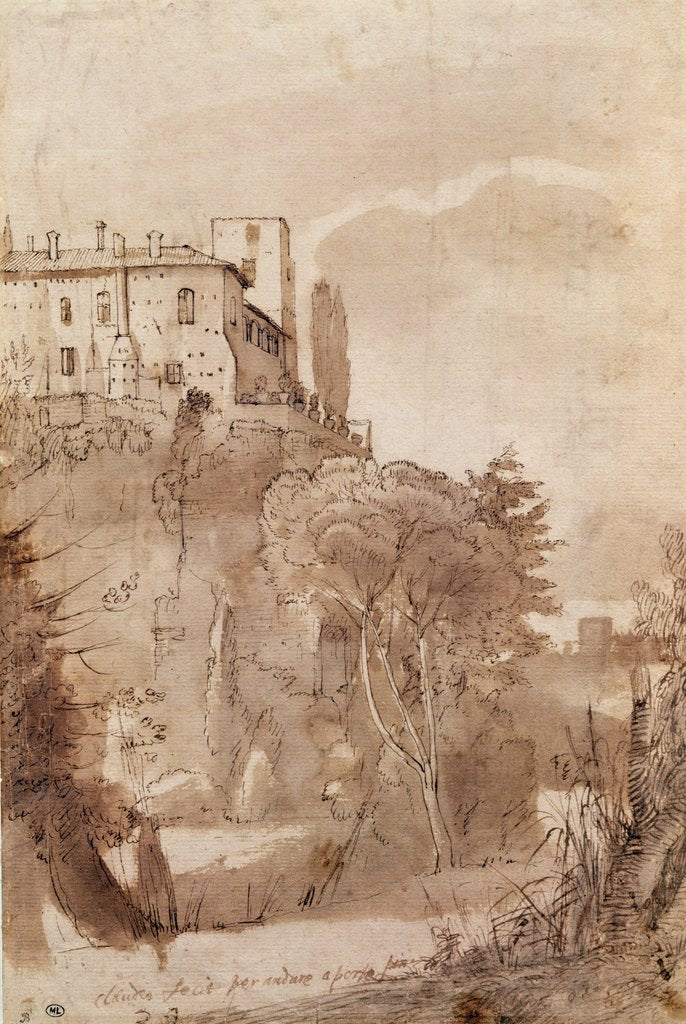 Detail of A road outside the walls of Rome, c.1627-30 by Claude Lorrain (1600-82)
