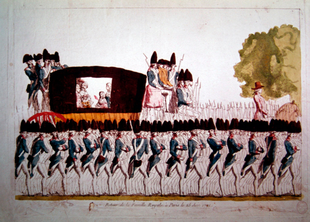 Detail of The Return of the Royal Family to Paris, 25 June 1791 by French School