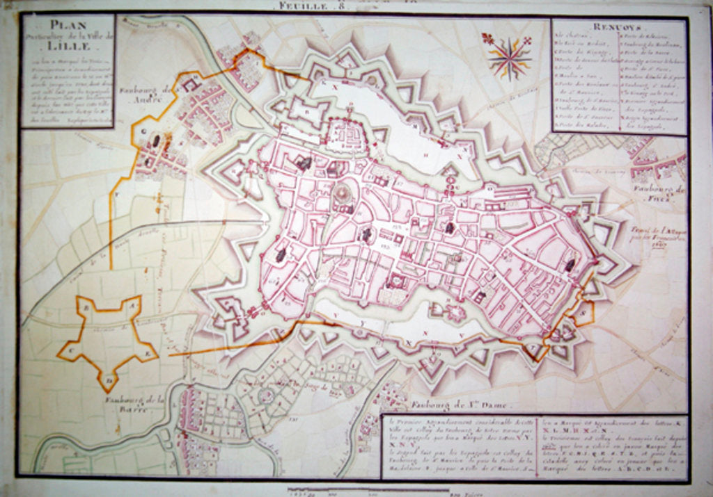 Detail of Map of the town of Lille by Claude Masse
