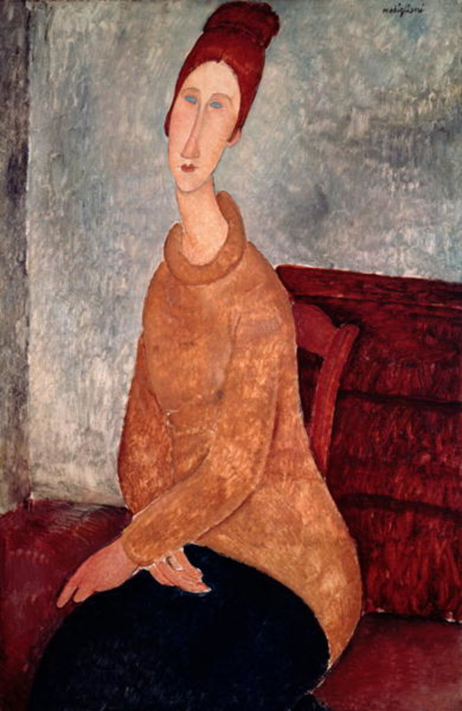 Detail of Jeanne Hebuterne in a Yellow Jumper, 1918-19 by Amedeo Modigliani