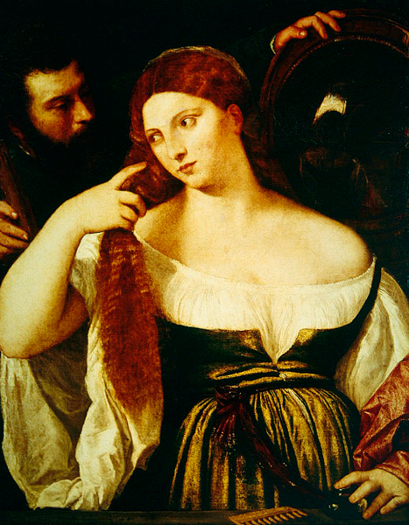 Detail of Woman Combing her Hair by Titian (c.1488-1576)