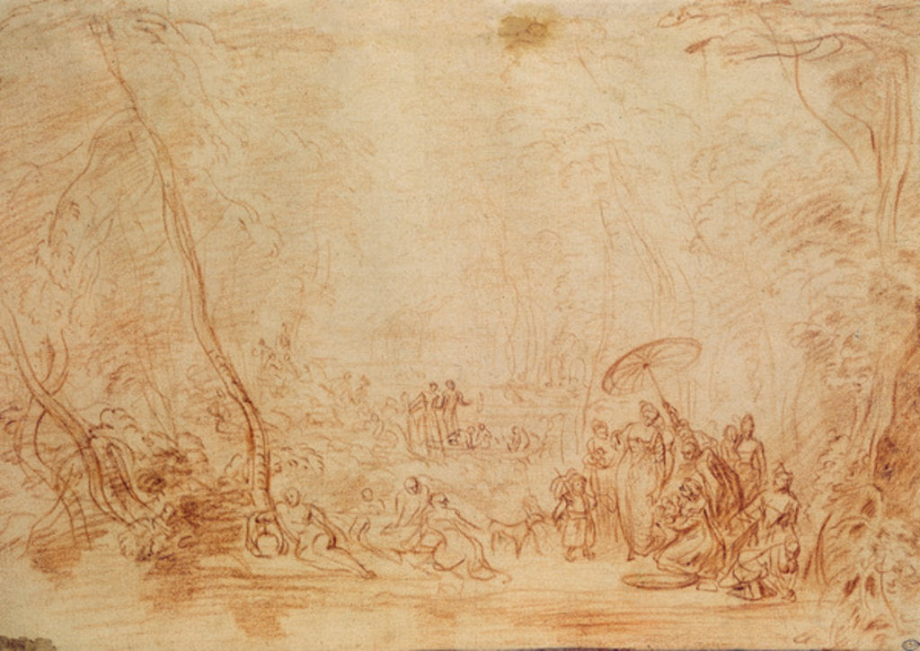 Detail of Rescue of Moses from the Water by Jean Antoine Watteau