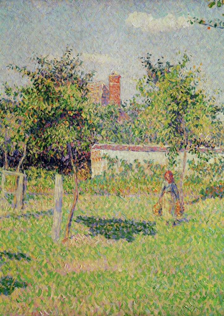 Detail of Woman in the Meadow at Eragny, Spring, 1887 by Camille Pissarro