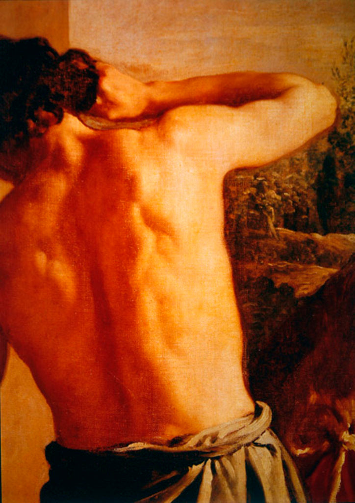 Detail of Joseph's bloody coat brought to Jacob by Diego Rodriguez de Silva y Velazquez