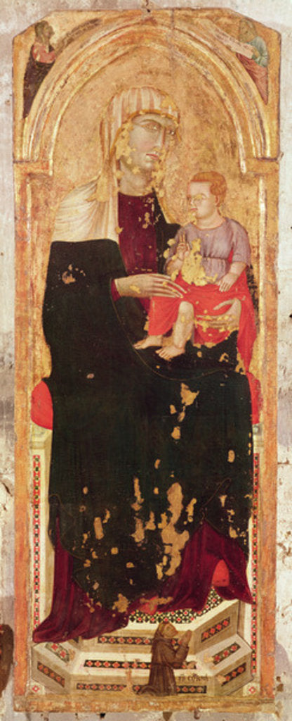 Detail of Virgin and Child and Friar Corrado by Sienese School