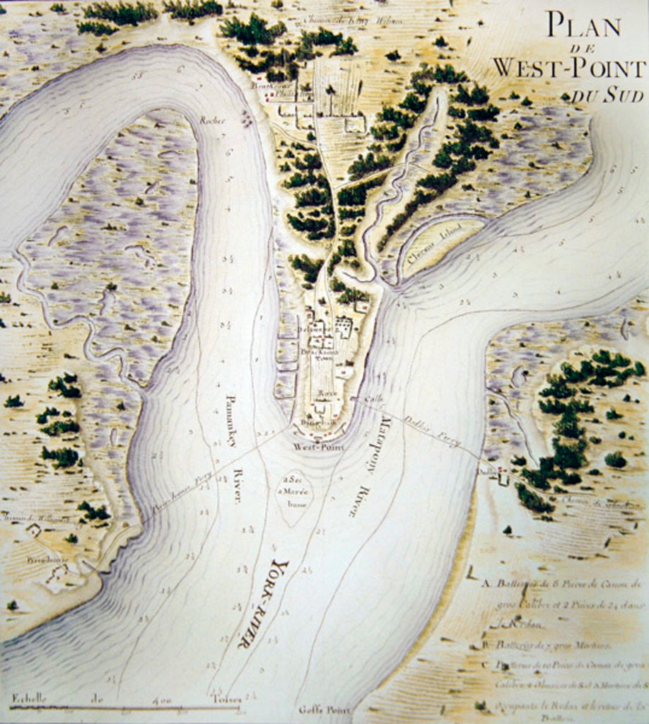 Detail of Map of south West-Point, Virginia by F. Dubourg