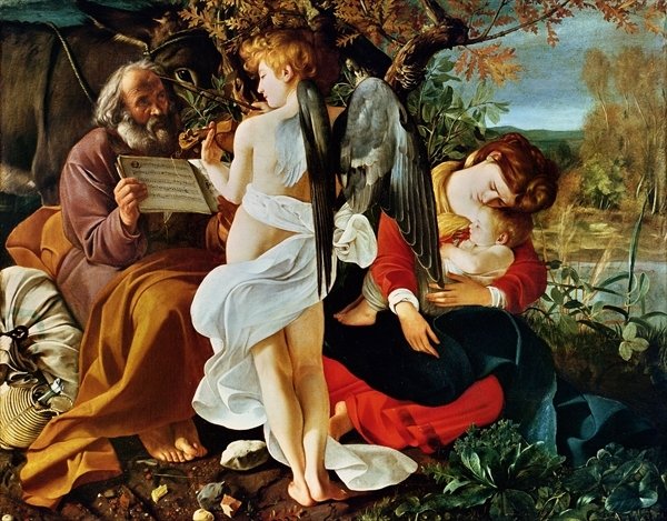Detail of Rest on the Flight into Egypt, c.1603 by Michelangelo Merisi da Caravaggio